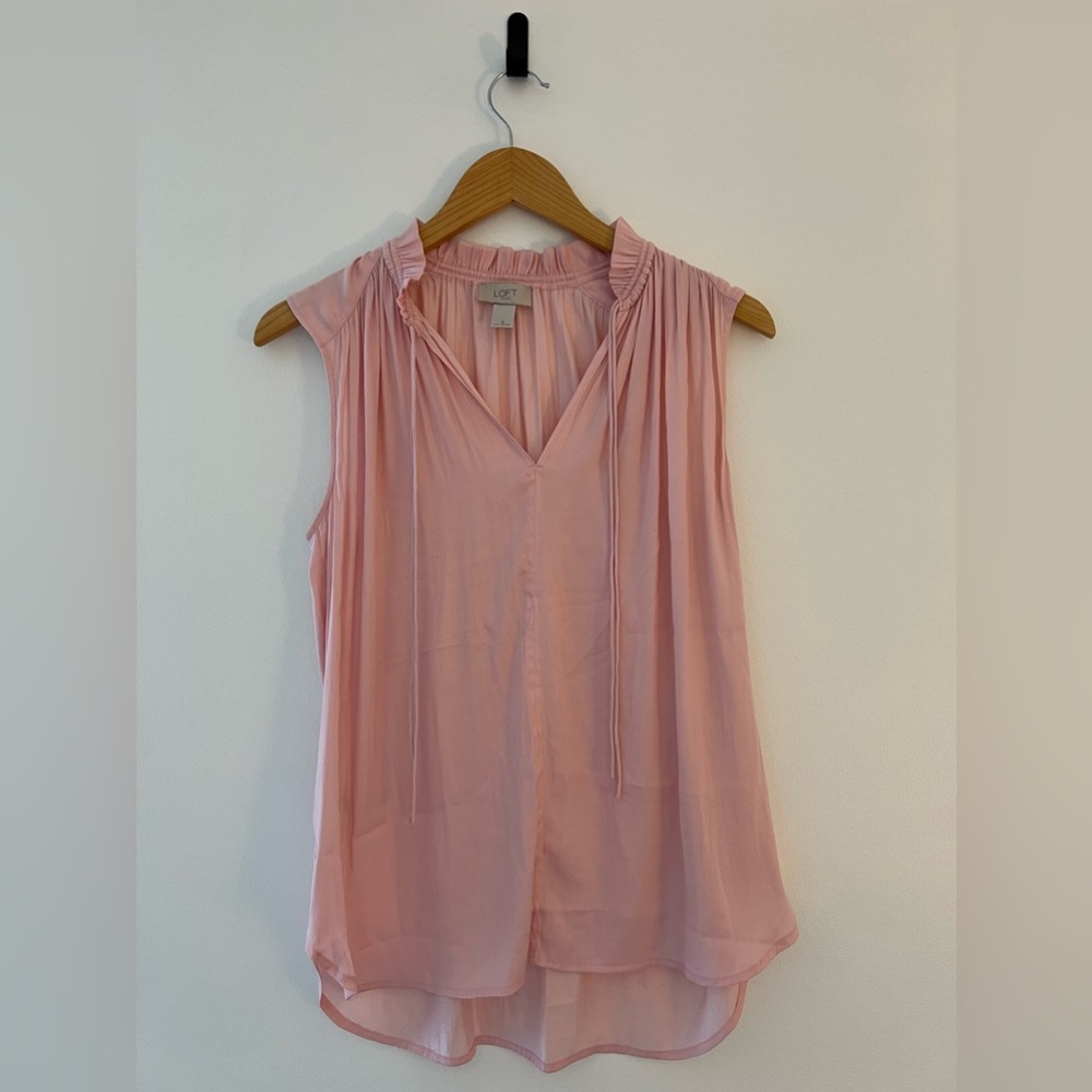 Silky Pink Pleated Blouse